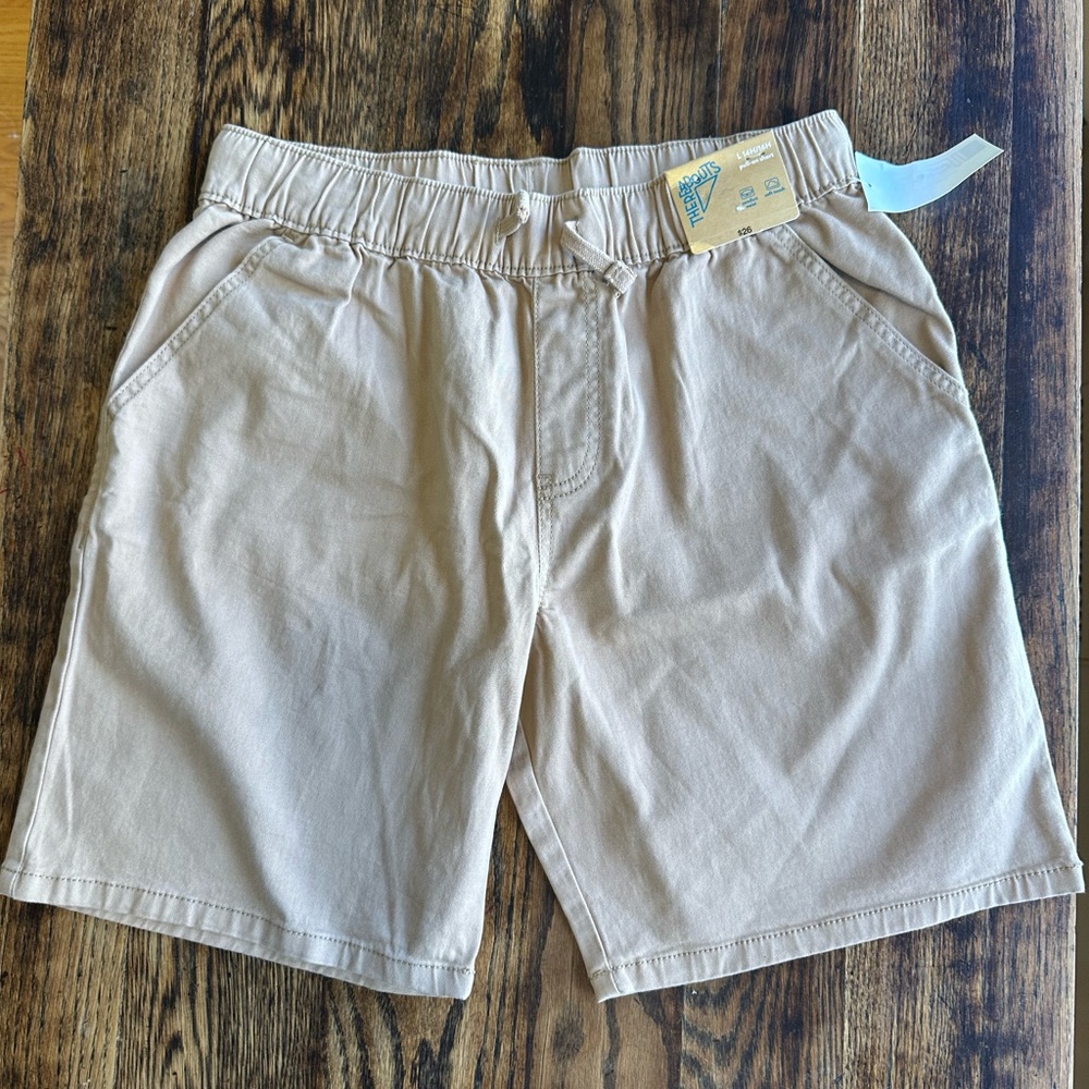 NWT Thereabouts Pull-On Drawstring Shorts, Big Boy's Size L H, Beige